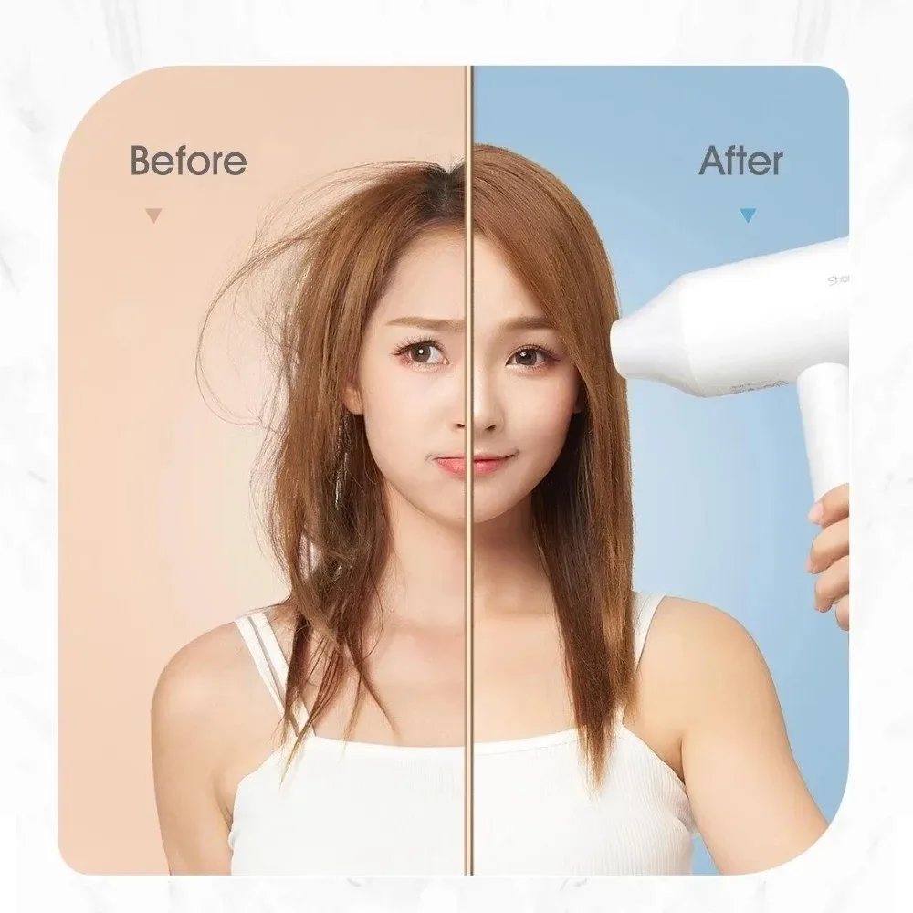 ShowSee Small hair dryer household negative ion high power student air duct dormitory hair salon softly does not hurt hair