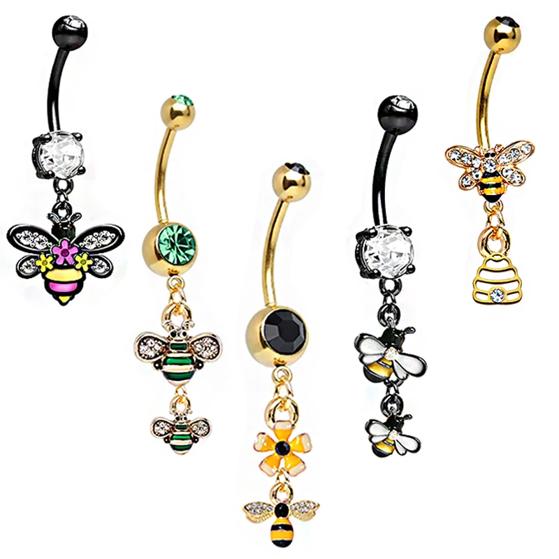 Bee belly button rings