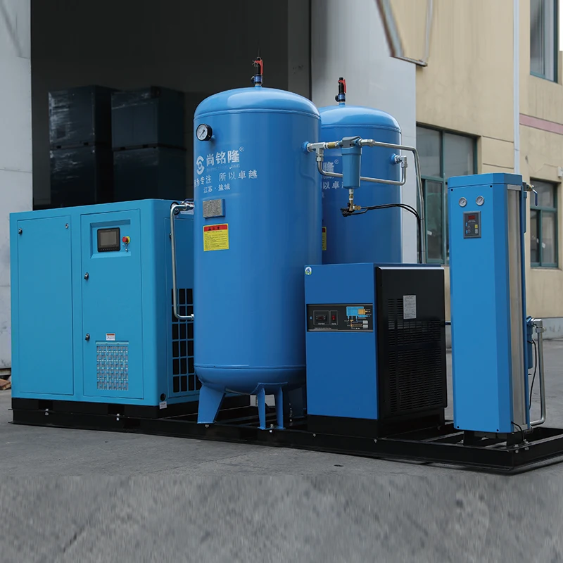 22kW 30馬力 スキッド搭載型エアコンプレッサー タンク付き 冷凍式エア 