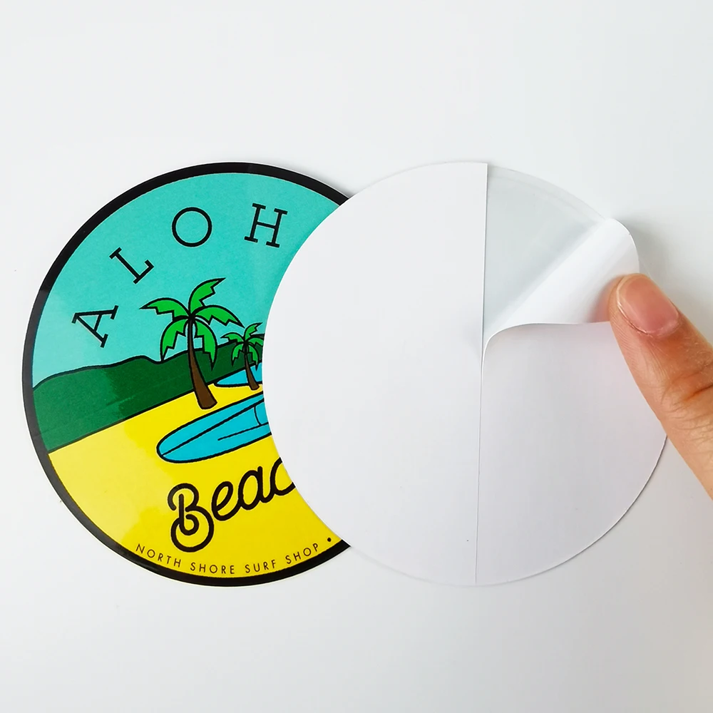 Can Add Logo Easy Peel Weatherproof Vinyl Business Package Label Stickers Custom Printing Adhesive Dye Cut Logo Custom Sticker