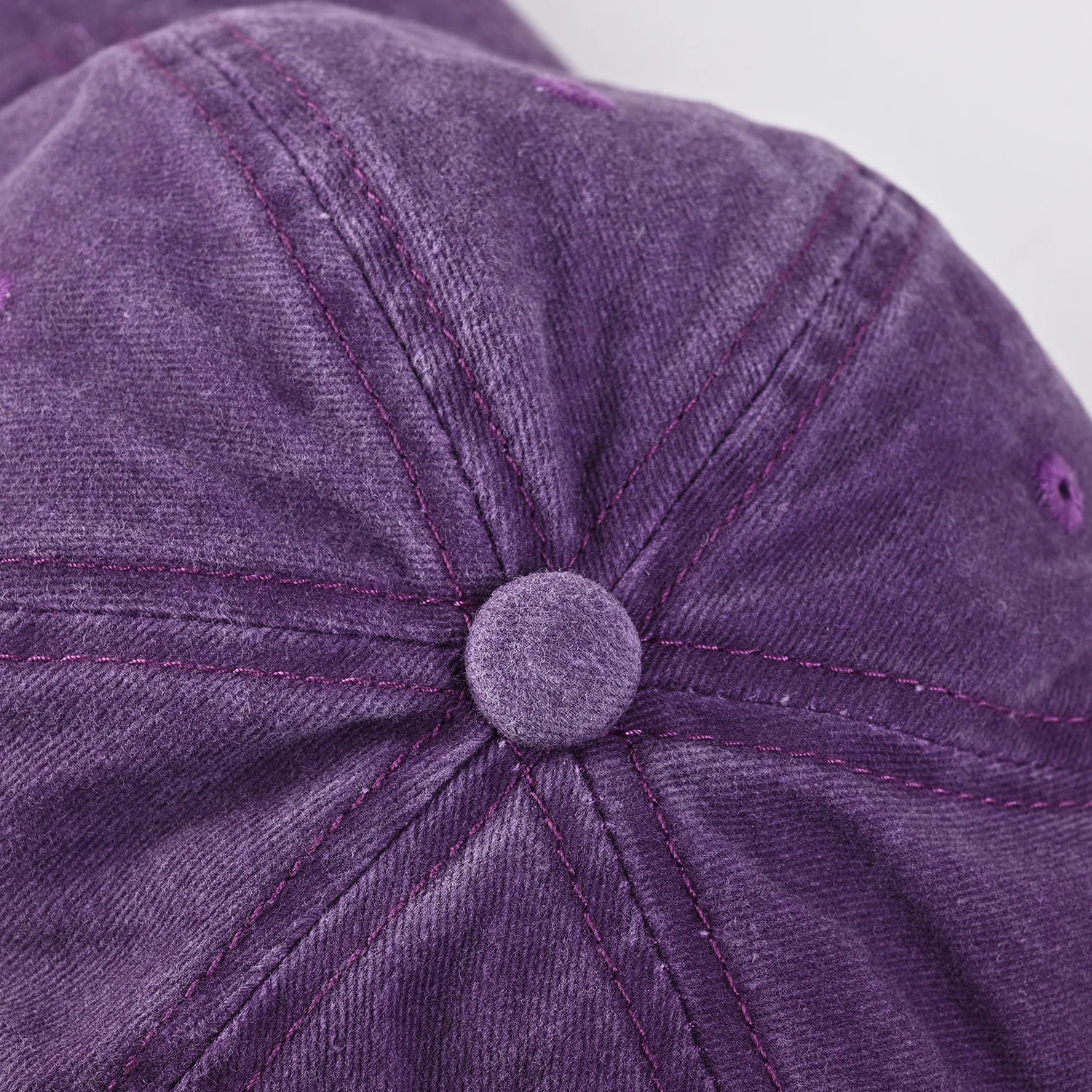 High quality solid color washed cotton baseball cap, denim fabric, flat patterned unstructured men