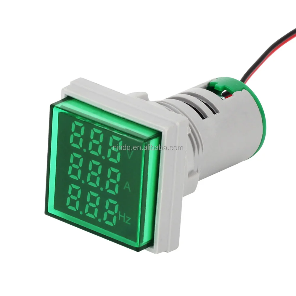 22mm Panel Installation LED Light Digital Display Voltmeter Ammeter Tester 