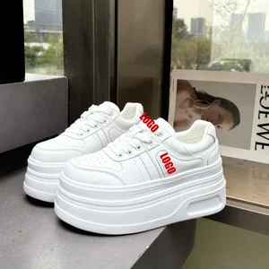 Custom White New Luxury Women Casual Sneakers Woman Fashion Platform Flats Lace up Outdoor Walking Shoes Black Zapatillas Mujer