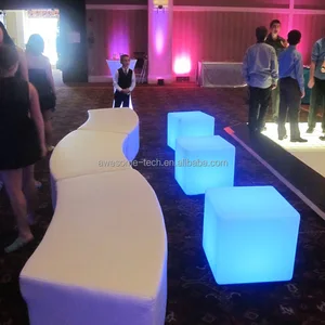 Party Bar Tables for Outdoor Commercial Event Portable Bar Night Club Furniture Wedding Banquet LED Square Cocktail Table