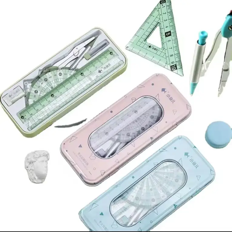 Компас линейка Набор из 7 предметов милые студенческие канцелярские принадлежности