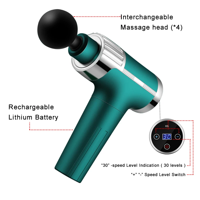 Pistolet De Massage Musculaire électrique à Haute Fréquence Rlaxyoo Modèle S3 - Noir, Pour Relaxation Corporelle