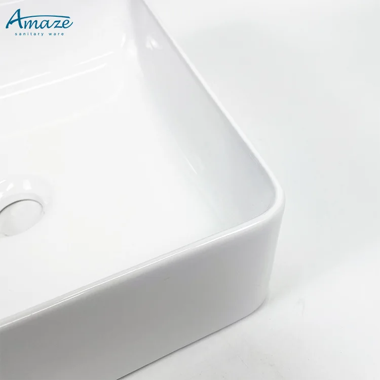 Modern ceramic sanitary ware bathroom vanity sink white countertop hand wash basin supplier