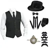 Conjunto negro de ocho piezas.