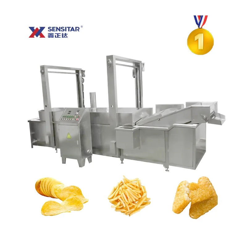 Full Automatic Continuous Snack Gas Frying Machine Fried Onion Electric Commercial Continuous Deep Fryer Machine
