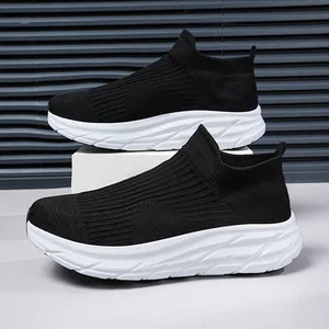 Men's Casual Sports Shoes TPU Outsole Spring Breathable Lightweight Slip-On Walking Shoes Mesh Fabric