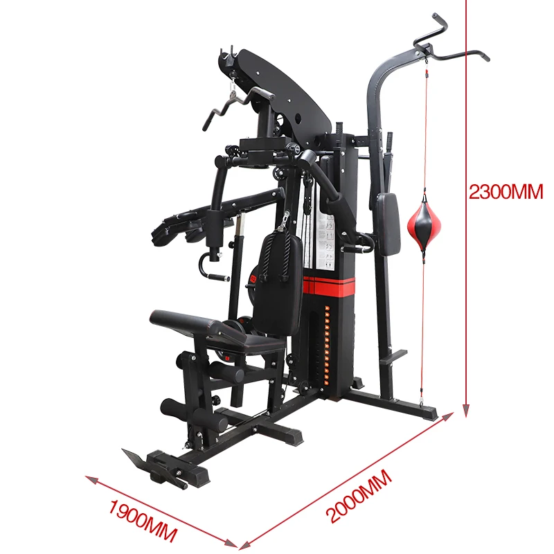 Commercial Exercise Machine Multi Function Home Gym Fitness Equipment Three  Station Home Gym With Squat Machine