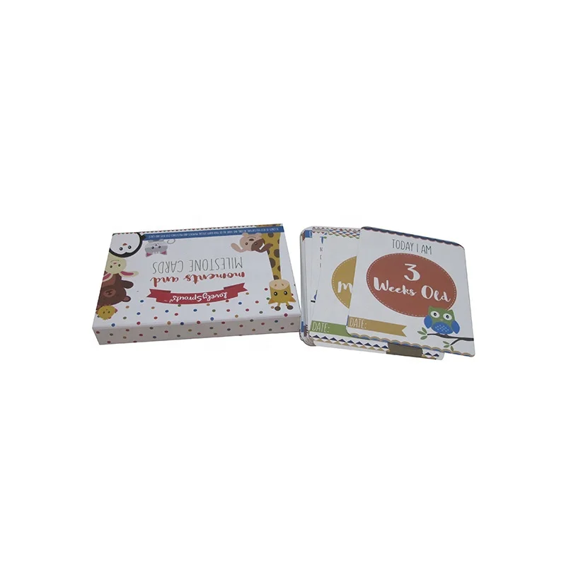 Good Quality Custom Printed Baby Milestone Cards Gift Card Box for Play Card Packaging Wholesale