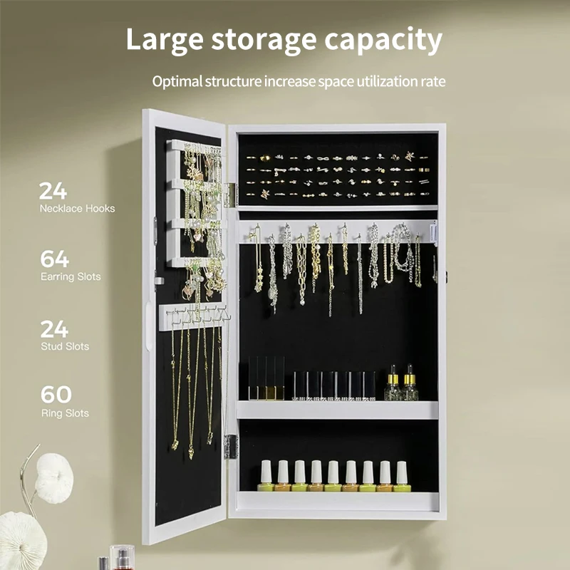 Новый деревянный шкаф для хранения гостиной Запираемый Настенный ювелирных изделий