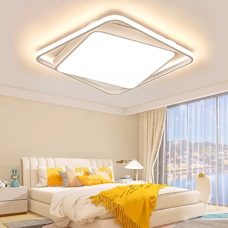 2024 24W Lámpara de techo LED simple y elegante color crema para sala de estar y dormitorio moderno estilo moderno acrílico favorito de internet