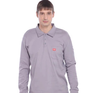 Wholesale Customizable POLO Shirt Flame Retardant Workwear Fire Resistant Safety Uniform