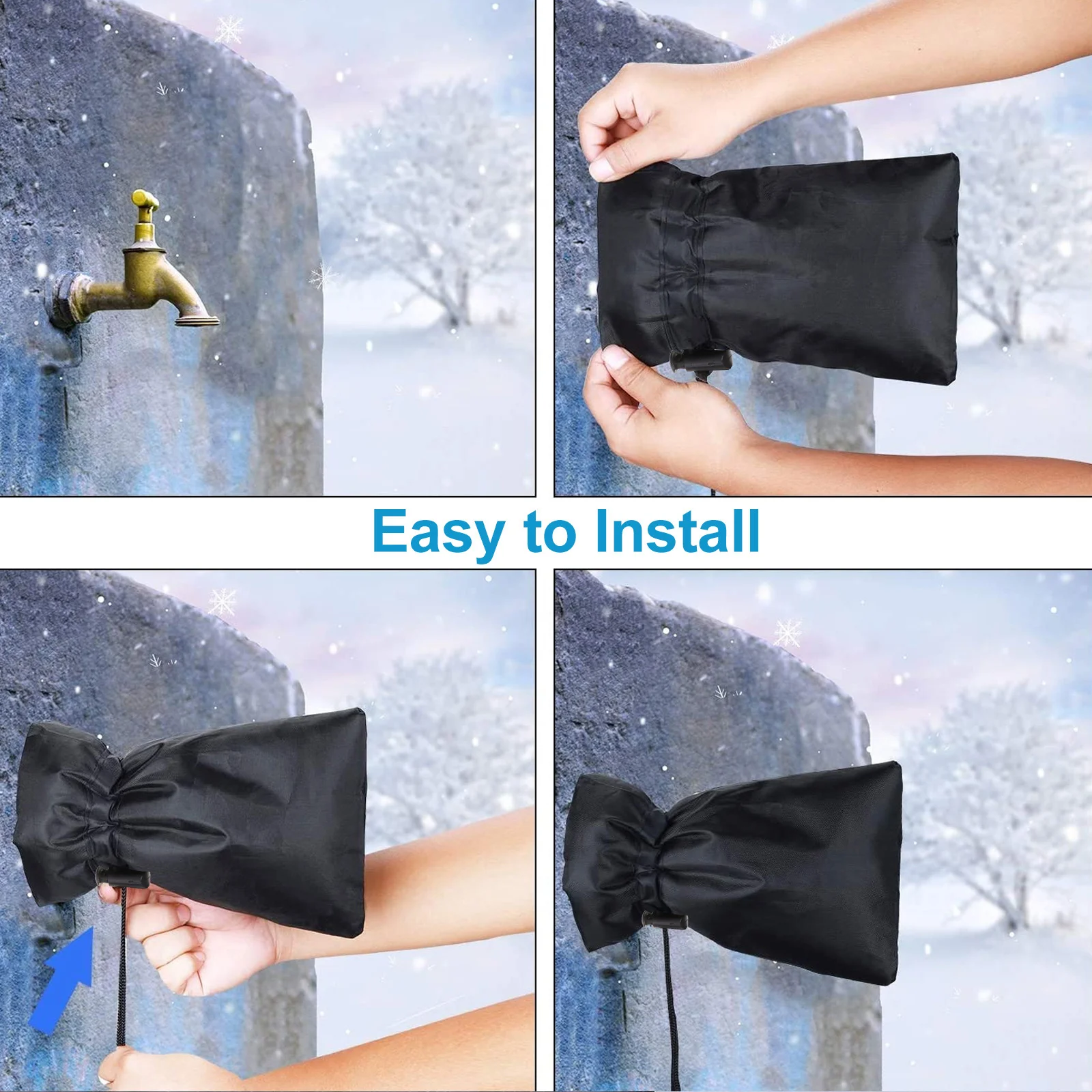 Outdoor Winter Water Protector Outside Spigot Pipe Freeze Protection Insulated Tap Pouch Faucet Cover