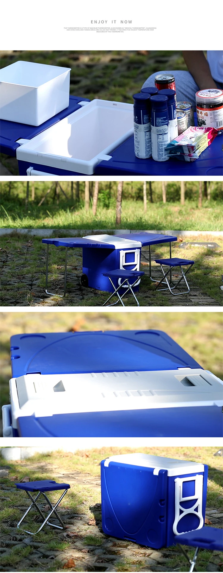 28l Outdoor Portable Plastic,Beer Cooler Box With Table And Chair