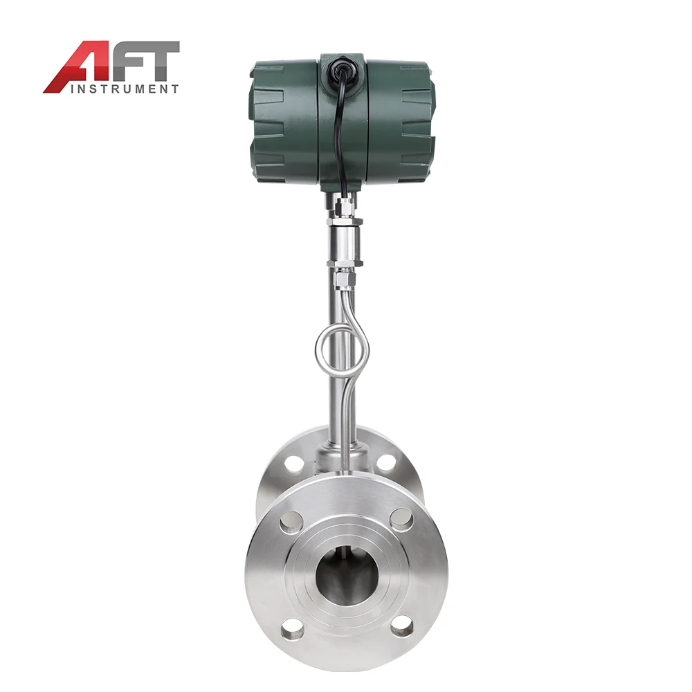 Helium Gas air Hydrogen vortex Flow Meter 4-20mA+24V  Temperature and Pressure Compensation