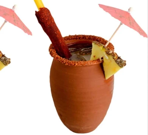 Logo Custom Red Blue Colorful Clay Terra Cotta Mexican Pottery Cantaritos Cocktail Drink Cups for Tequila