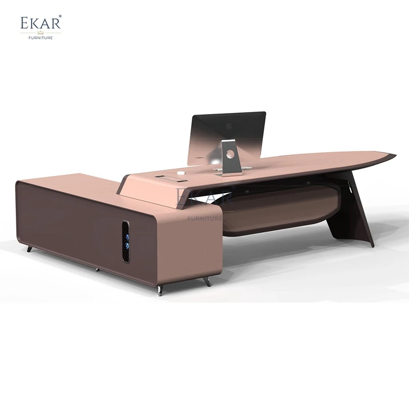 Modern Style Velvet Grey Leather Office Desk