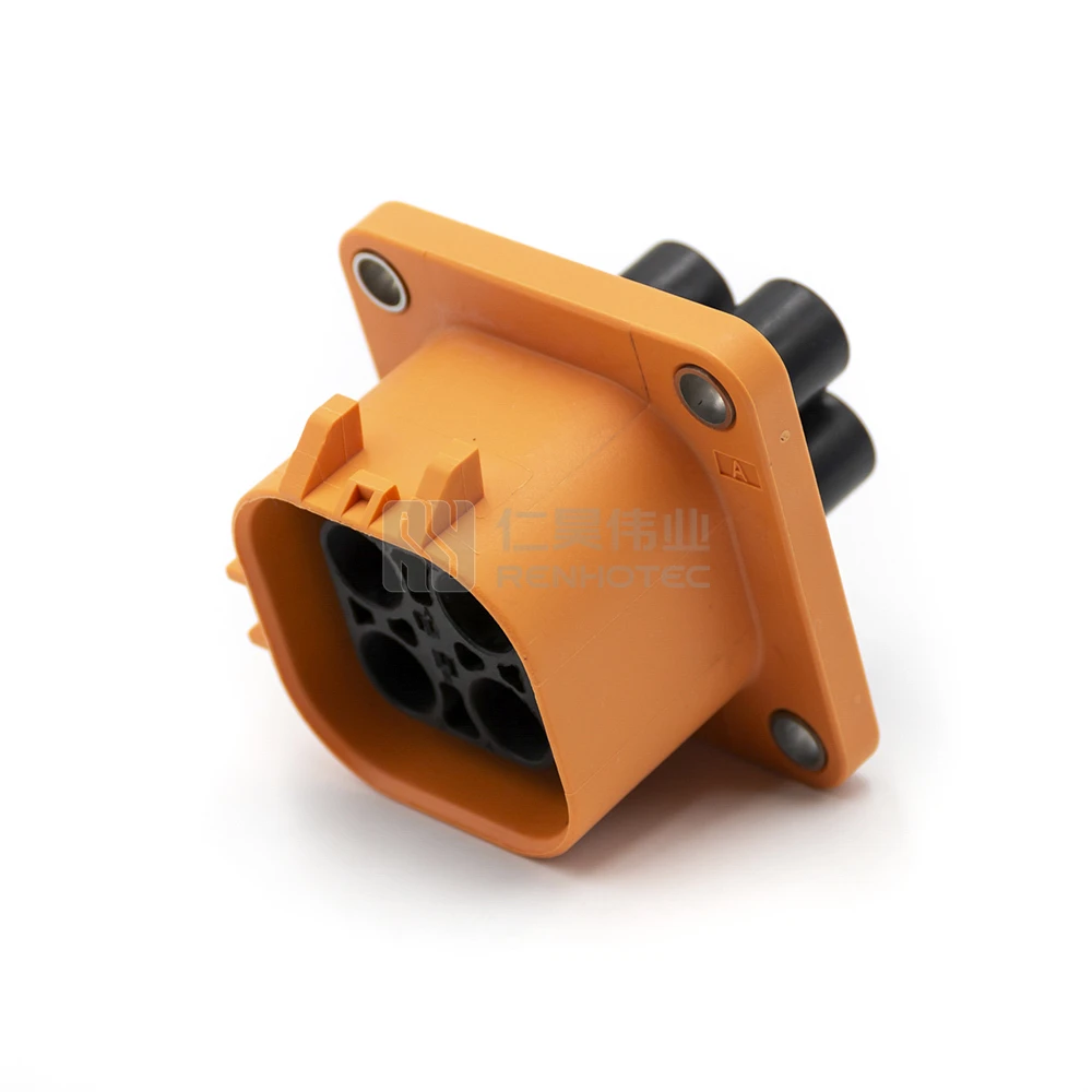 4Pin Panel Mount High Voltage Distribution Box Battery PAK Connector PDU Power Connector Plastic Shell Electric Vehicle Plug