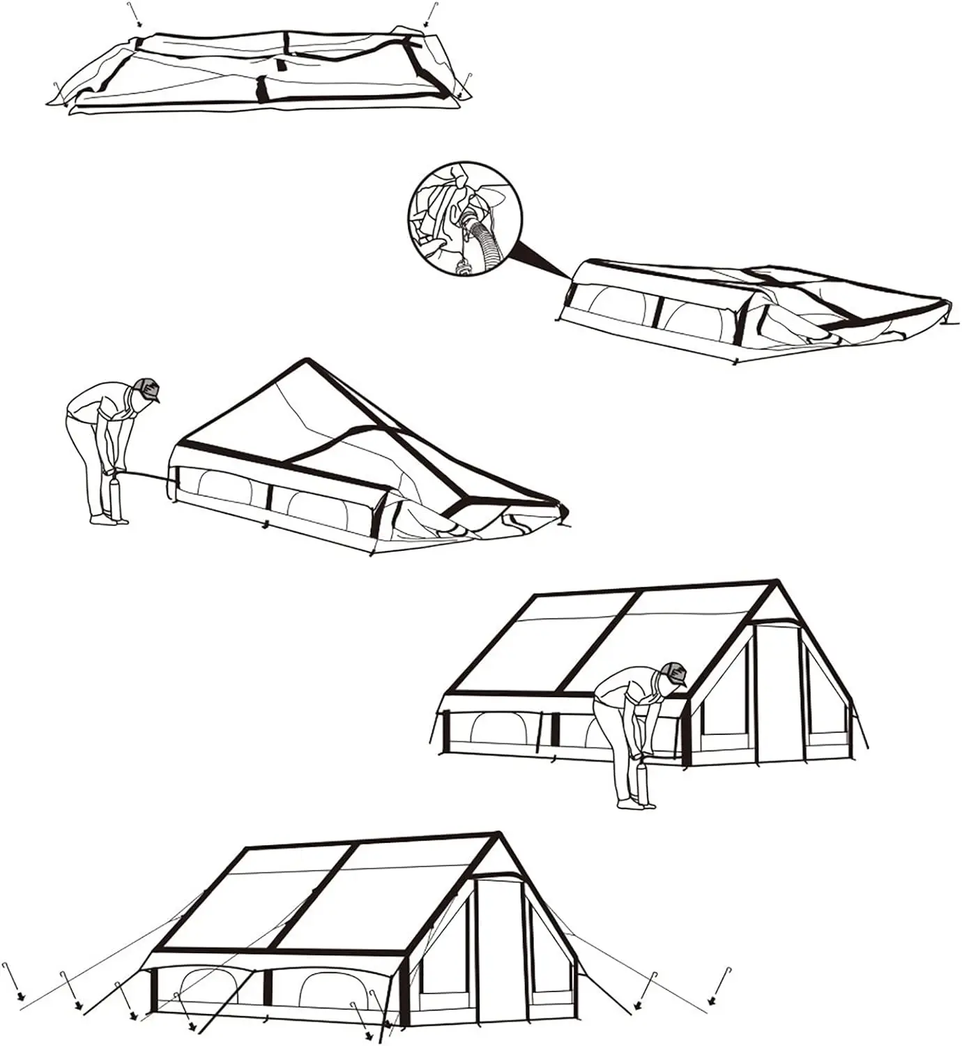 Newest Outdoor Large Air Inflatable Cabin House Tent South Africa Dome