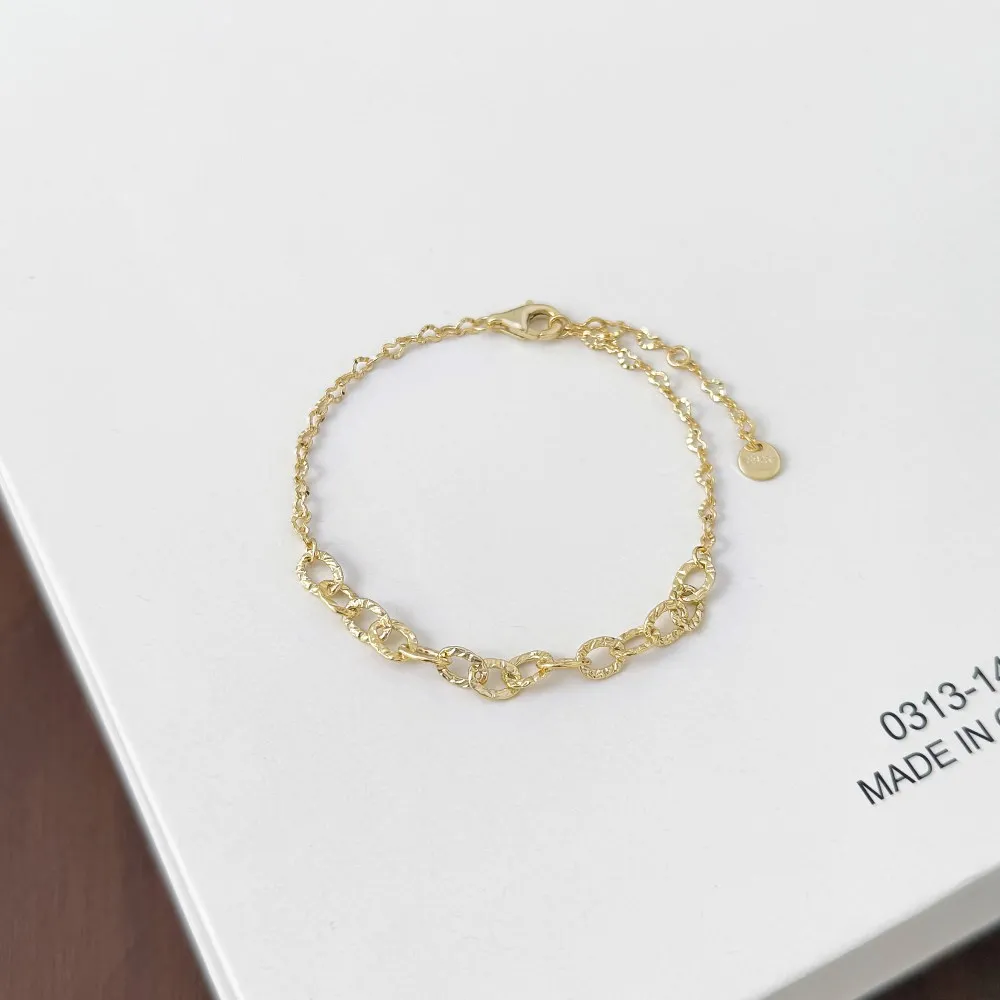 KAKODIY Unique Design Rhodium 14K Gold Plated Glitter Minimalist Chain Women's Jewelry Bracelets and Bangles Adjustable Length detail 7