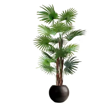 High Quality Artificial Palm Tree Realistic Big Leaf Tropical Indoor Outdoor Home Hotel Decor Plastic Bonsai