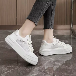 Wholesale Fashion Trend Summer Women's Shoes Mesh Breathable Flower Pattern Thick Sole Height Increasing Flat Shoes