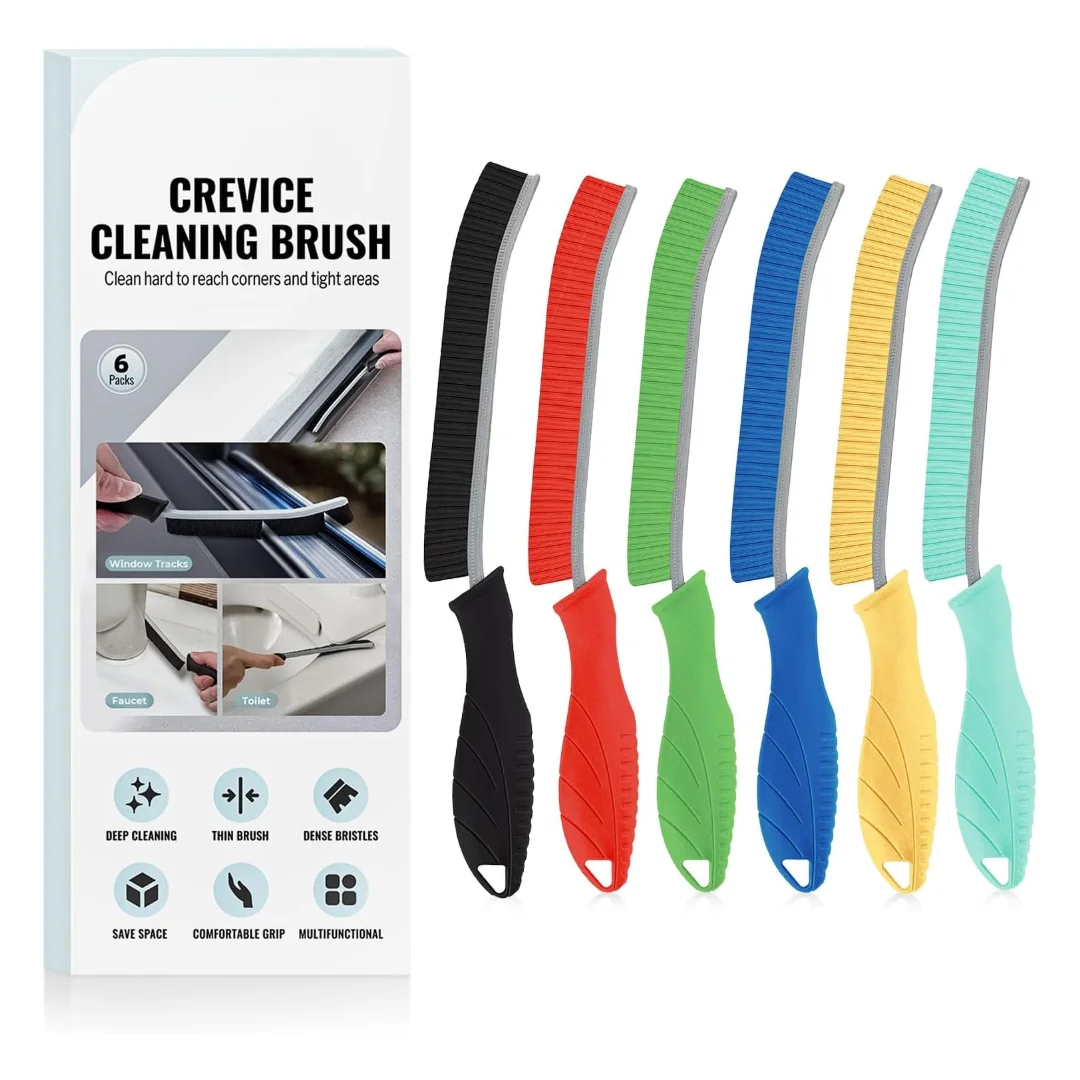 Hard Bristle Crevice Cleaner Brush Plastic Crevice Cleaning and Grout Scrub Brush Gap Cleaning Tools for Housekeeping