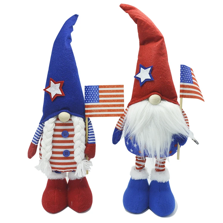 American Independence Day Patriotic Gnomes With Height-adjustable Legs ...