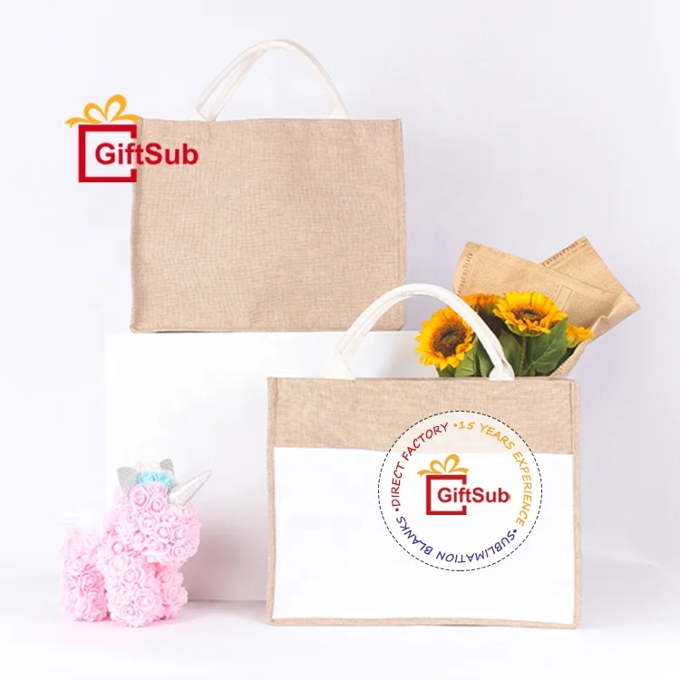 Wholesale Sublimation Blanks Linen Tote Bags Personalized Canvas Bags