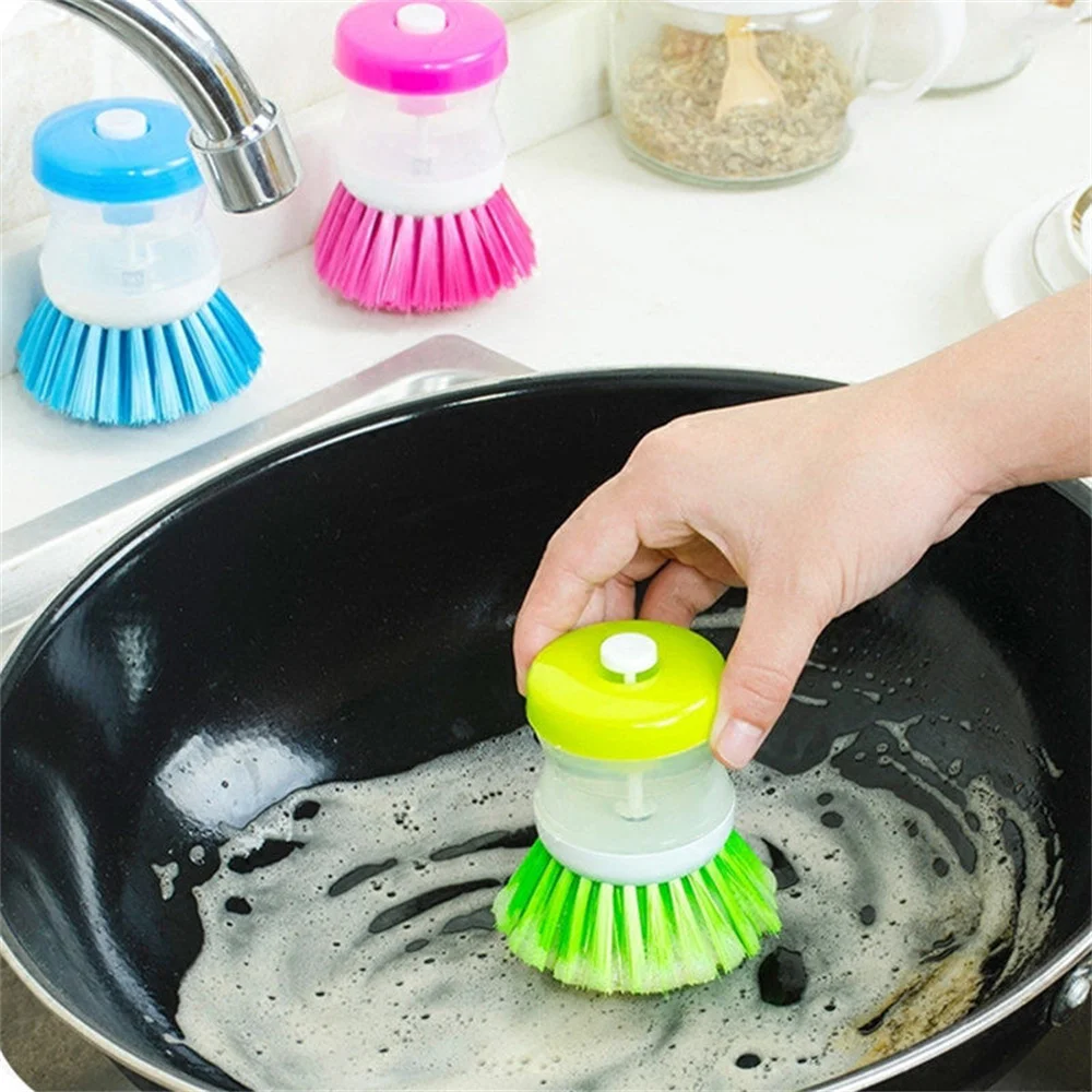 2 In 1 Cleaning Brush with Removable Brush Kitchen Holder Soap Dispens –  ProcessExtra