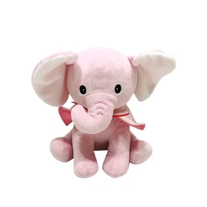 Wholesale Cheap Colorful Soft Pink Baby Elephants Stuffed Toys Big Ears PP Cotton Filling