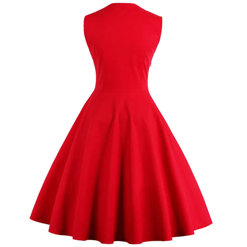 S-4XL Women Retro Vintage Midi Dress 50s 60s Rockabilly Dot Swing Pin up  Summer Party Dresses Elegant Tunic Vestidos Casual