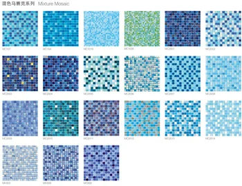 Hasin Foshan Factory Glass Mosaic Blue Swimming Pool Tiles(Matt Surface)