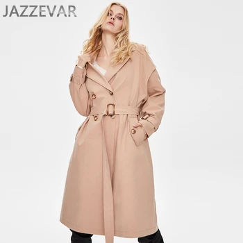 2021 hot sale double-layer wholesale coat woman long sleeve shawl collar trench coat with belt for Personalized sleeves