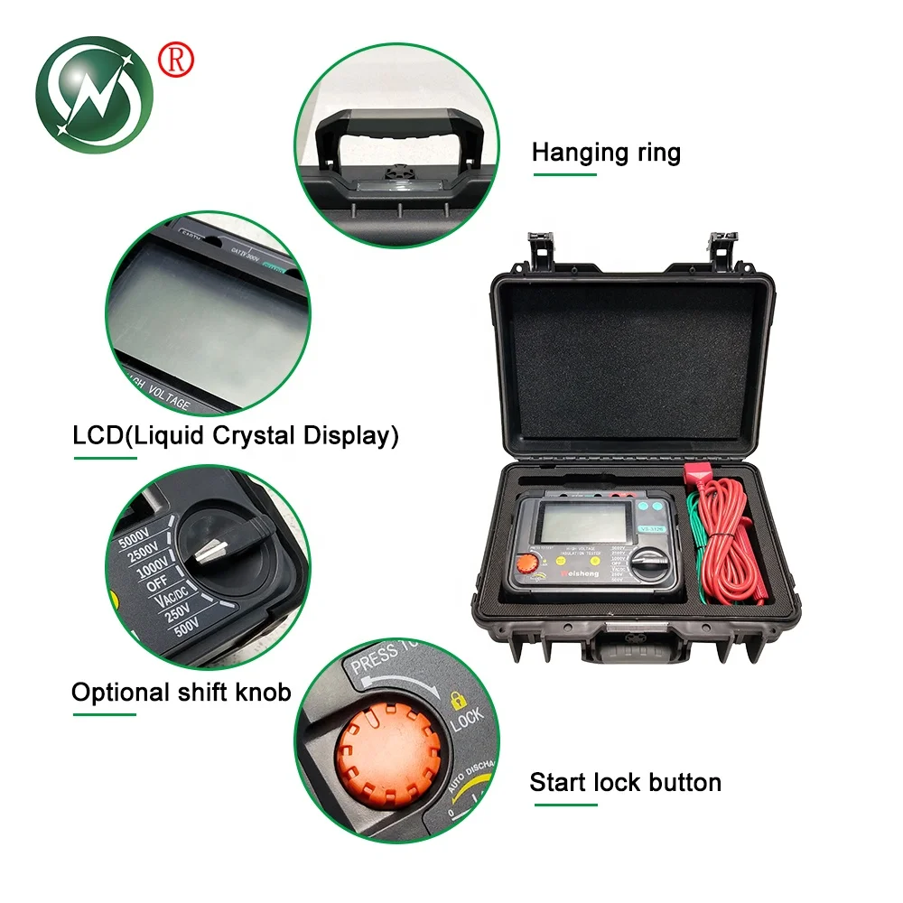 High Accuracy 5kv 10kv Short Current Megohmeter High Voltage Insulation Tester