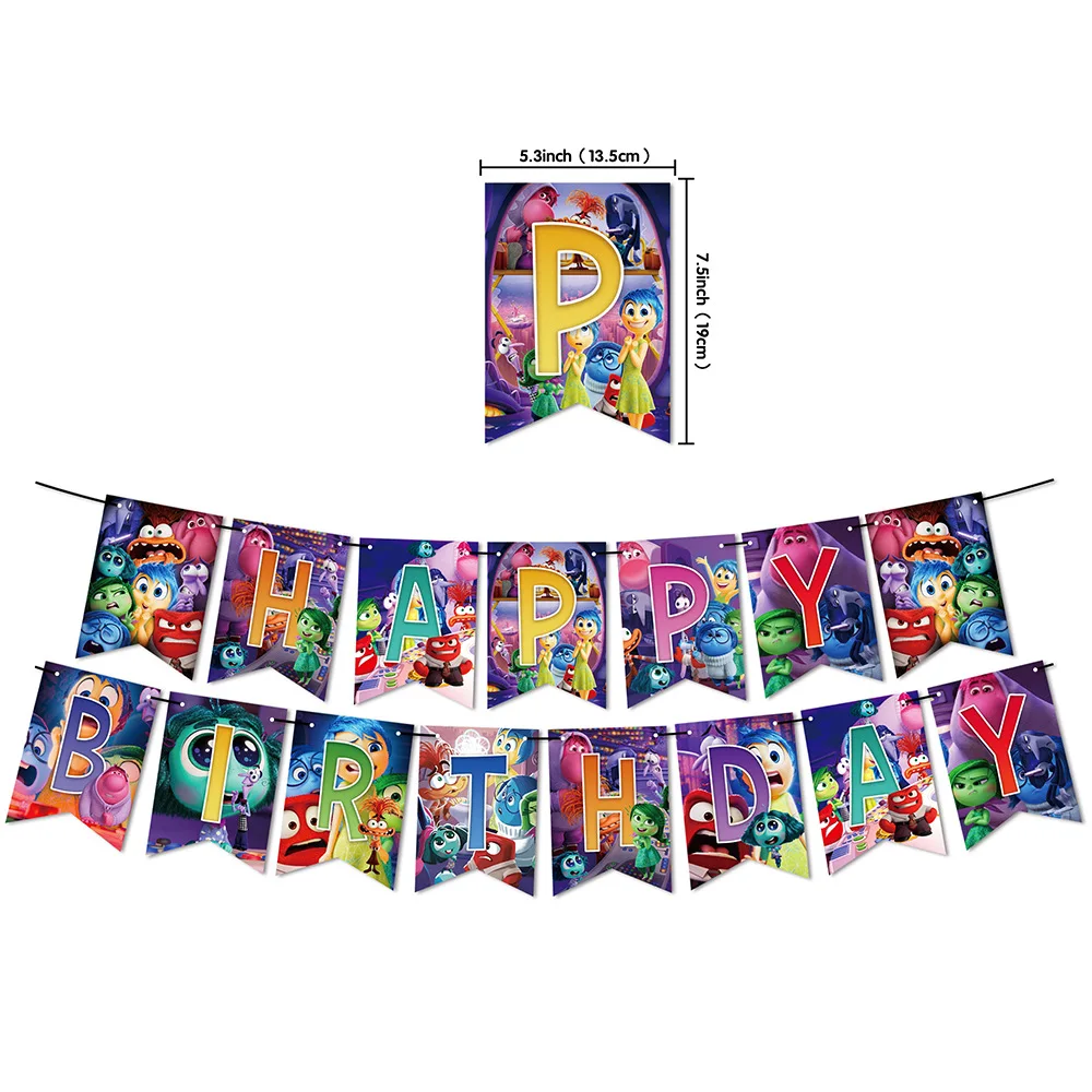 Inside Out Theme InsideOu Birthday Party Decoration Flag Balloon Set ...