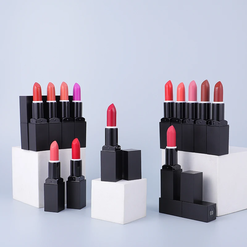Velvet Matte Lipstick Black Tube Long Lasting Oem Custom Wholesale High