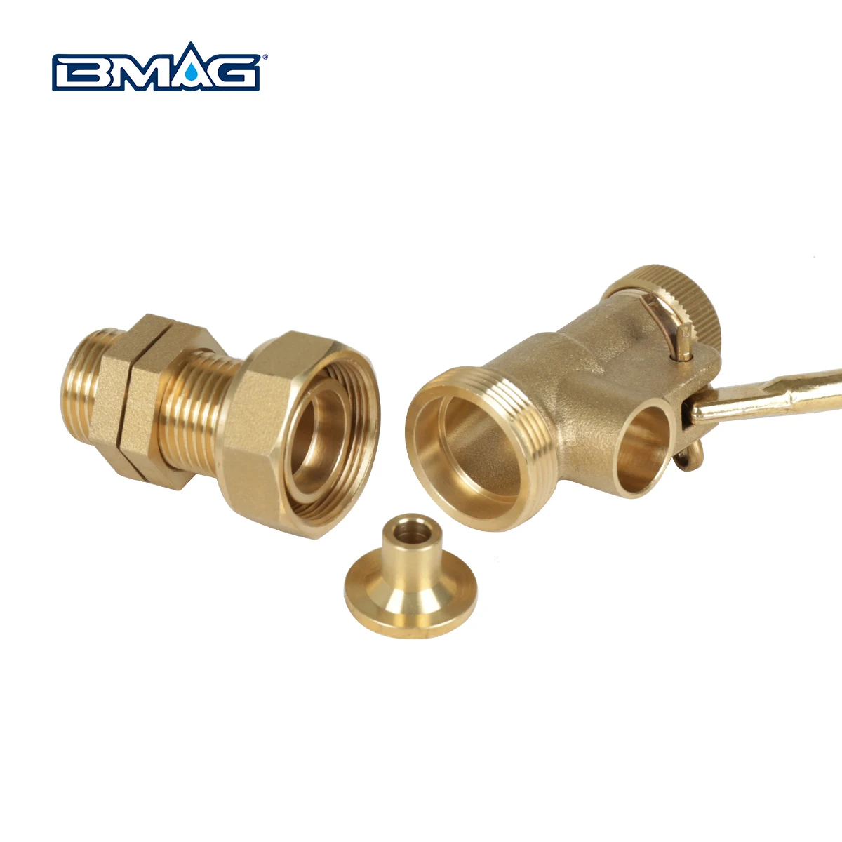 BMAG 1/2"-2" Male Thread Brass Ball Floating Valve Copper Cistern Flexible Rod Water Tank Brass Float Ball Valve