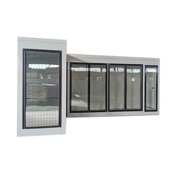 Liquor store 6 doors walk-in cooler/freezer room with display glass door and shelves for sale