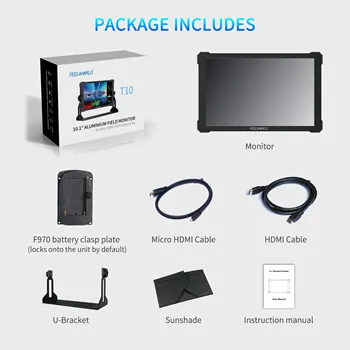 FEELWORLD T10 10.1 Inch Large Screen on Camera Monitor with VESA Mount for Control Room Wall Installation OEM/ODM product image