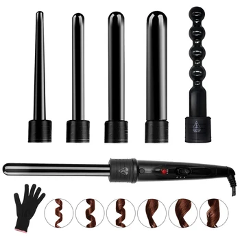 Hot sell 3 Barrels 360 Hair Curler Ceramic Coating  Ionic Hair Curling Iron set