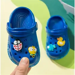 Шлепанцы для мальчиков и девочек, Мультяшные летние тапочки для начинающих ходить детей, для дома, пляжа, для плавания