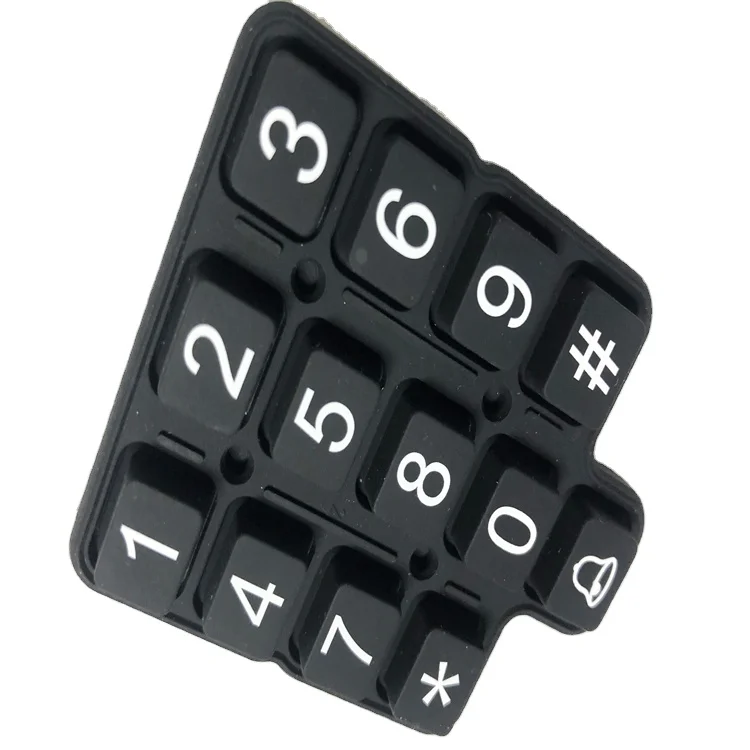 Customize keypads&keyboards screen printing silicone button keypad  numeric silicone rubber keypads with conductive carbon pill