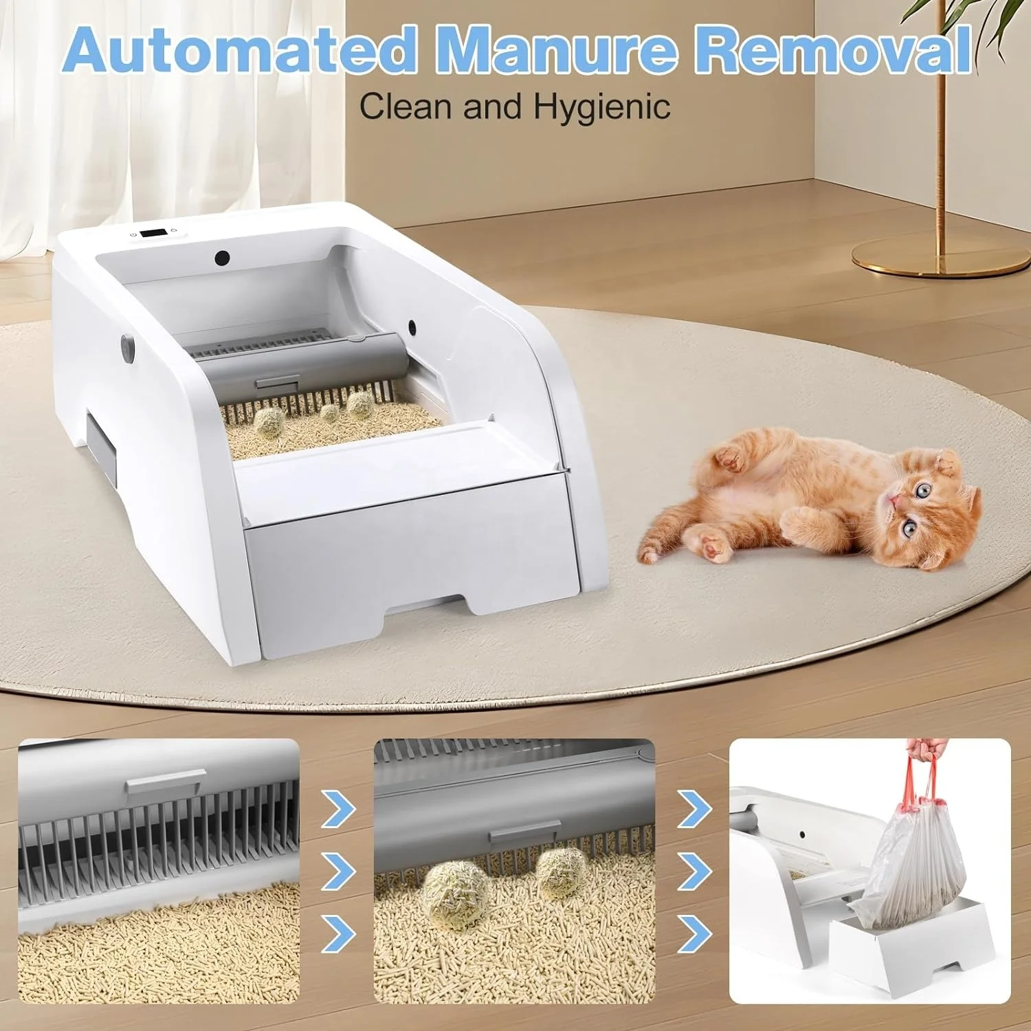 Petwant WIFI Remote APP Control Self-Cleaning Automatic Cat Litter Box Camera Induction Intelligent Cat Litter Accessories