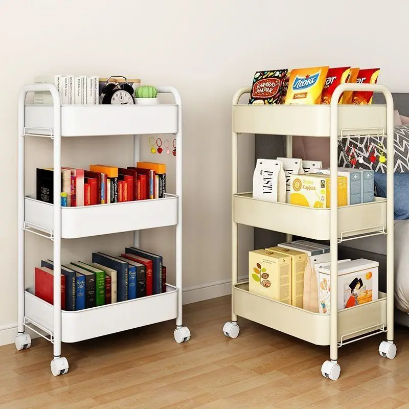 Wholesale Multi Function Storage Rack square Tube 4 Tier Drawer Cabinet Kitchen Storage Organizer Trolley