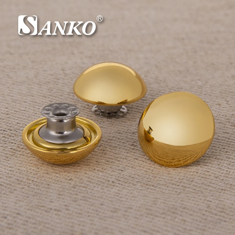 SANKO Custom Logo Zinc Alloy Luxury Plating China Made Denim Jeans Buttons and Rivets for Pants and Bags