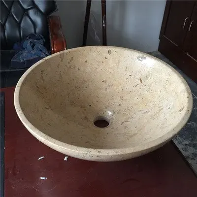 Factory Direct Round Marble Stone Yellow Onyx Wash Basin Custom Basin for Bathroom Vanity Top